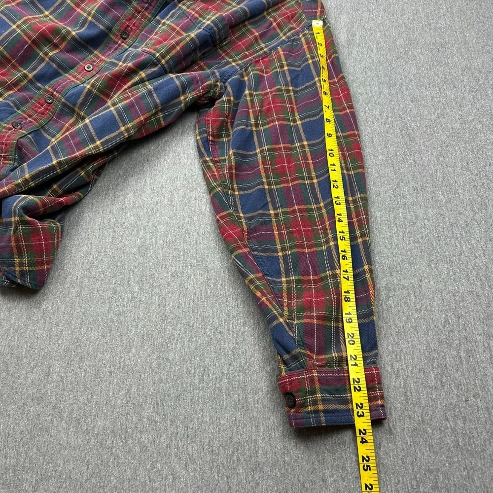 LL Bean Long Sleeve Button Down Flannel Shirt Mens Large Regular‎ Plaid 0BHF4